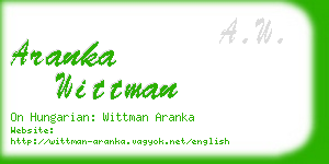 aranka wittman business card